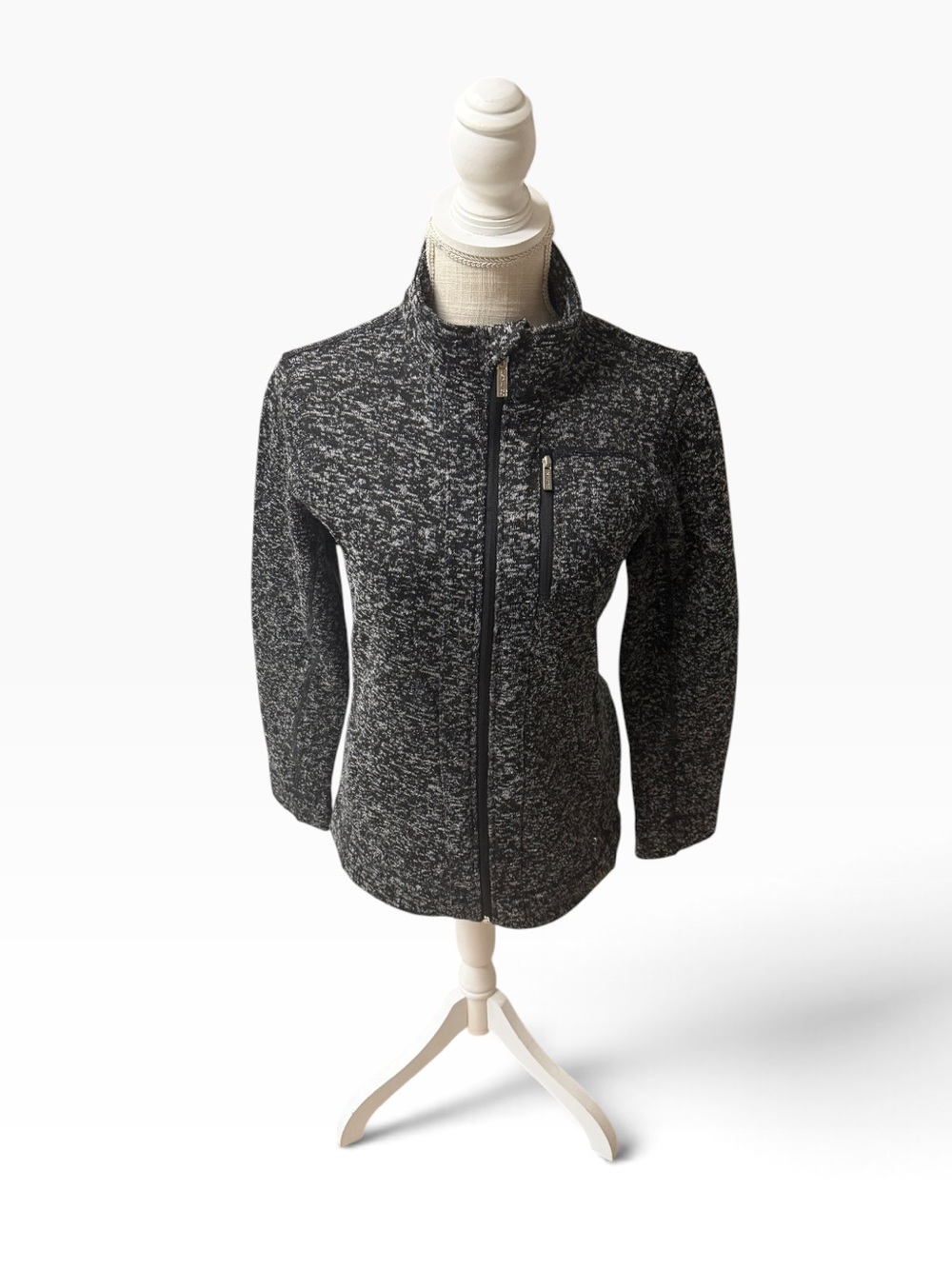 Calvin Klein Charcoal Heather Full-Zip Bomber Jacket
